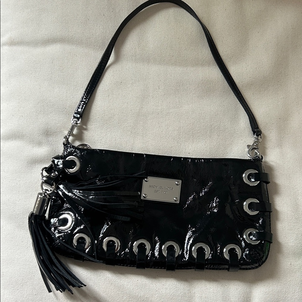 Michael Kors Black Patent Leather Clutch